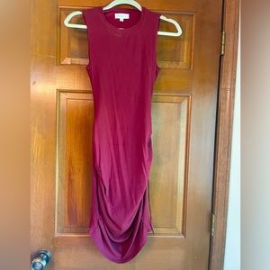 Mable Burgundy Sleeveless Bodycon Dress With open Back Size Small